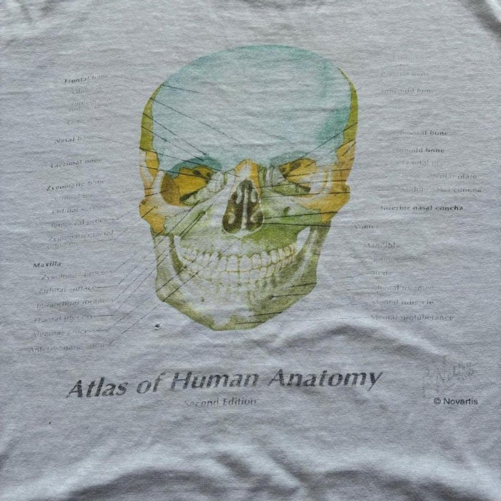 Absolute GRAIL XL smoked faded boxy‎ white human anatomy whole face 90's oneita